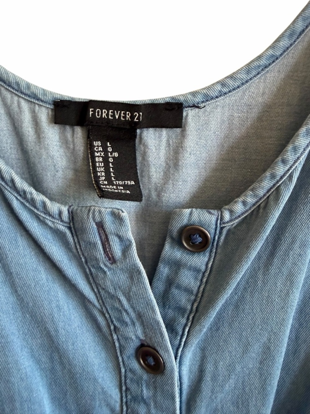 Light Blue Denim Style  100% Cotton Romper - Picture 4 of 8